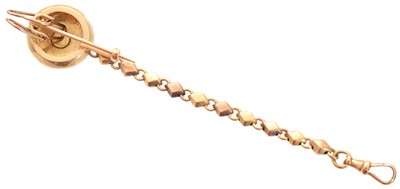Lot 66 - A late 19th century enamel and diamond watch chain or Léontine