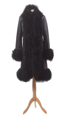 Lot 39 - A leather and wool coat by Harrods of Knightsbridge