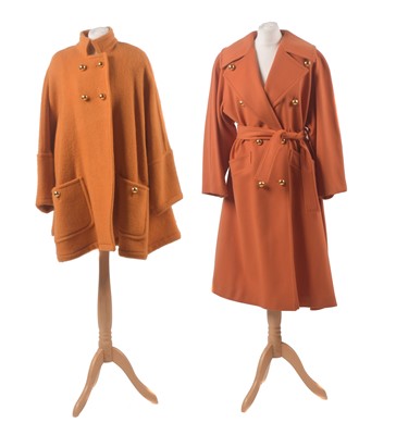 Lot 52 - Two orange coats by Guy Laroche