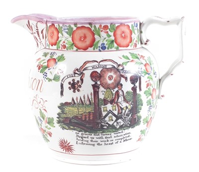 Lot 251 - Masonic jug dated 1828