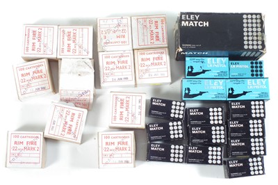 Lot 198 - Eley Match .22lr ammunition 1,000 rounds, also 200 rounds of .22lr Pistol and 1,200 rounds of IMI