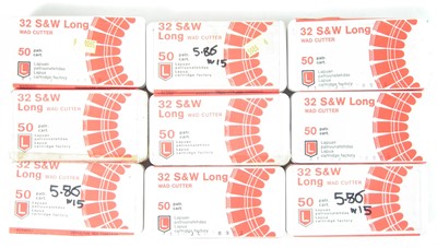 Lot 199 - Lapua 32 S&W Long ammunition 450 rounds