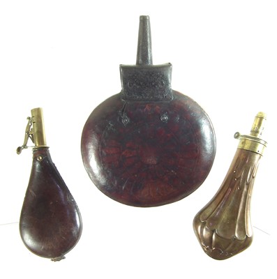 Lot 217 - Three powder flasks