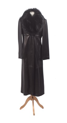 Lot 141 - A leather coat by Gianni Versace