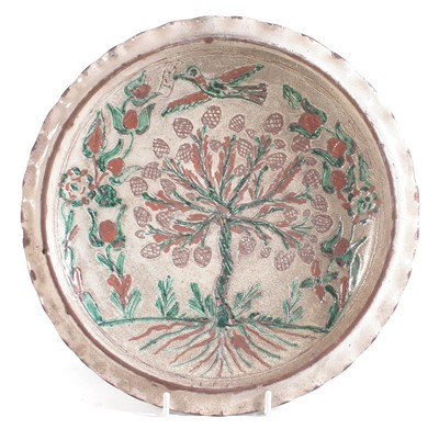 Lot 243 - Glazed earthen ware dish