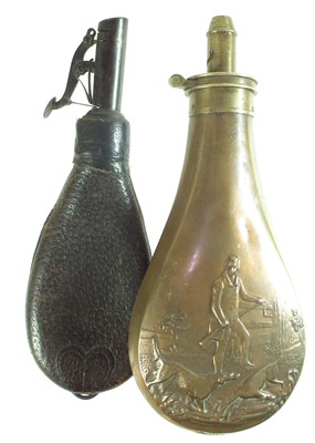 Lot 168 - Powder flask and shot flask
