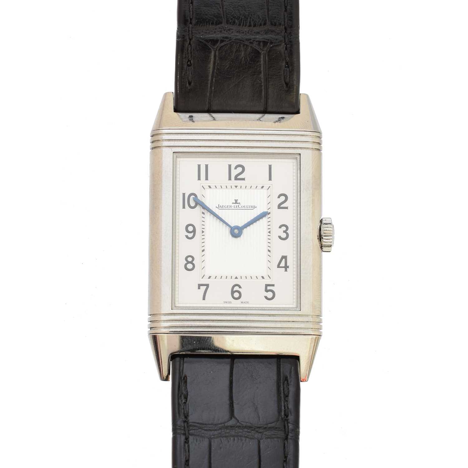 Lot 271 - A Jaeger-LeCoultre Grande Reverso Ultra Thin stainless steel manual wind wristwatch