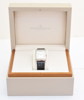 Lot 271 - A Jaeger-LeCoultre Grande Reverso Ultra Thin stainless steel manual wind wristwatch