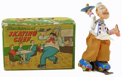 Lot 112 - 1960's Japanese mechanical skating chef