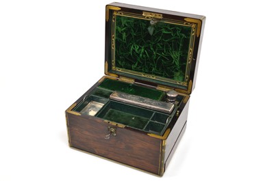 Lot 344 - Victorian rosewood veneer travel box