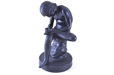 Lot 75 - Victorian bronze figure boy with thorn