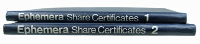Lot 91 - Two spring-back binders containing share certificates