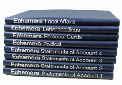 Lot 94 - Eight spring-back binders containing a quantity of ephemera