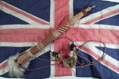 Lot 467 - Union Jack, WWII era bakelite headset and a bell pull