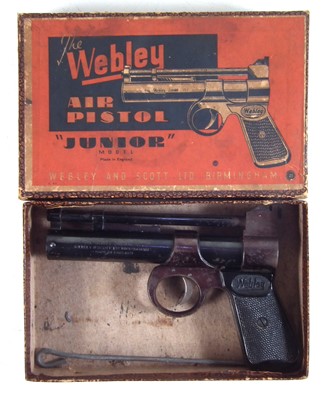 Lot 134 - Boxed Webley Junior .177 air pistol