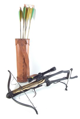 Lot 478 - Barnett Crossbow, with case, spare bow, and quiver of arrows