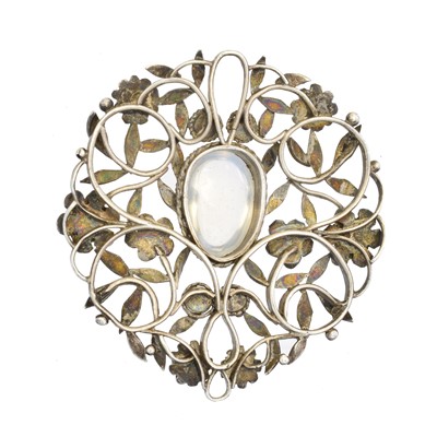Lot 95 - An Arts & Crafts moonstone pendant attributed to Arthur & Georgie Gaskin