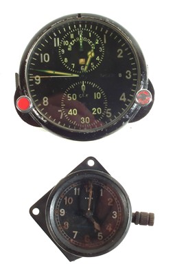 Lot 284 - Air ministry aircraft clock (not working) and a Russian chronometer