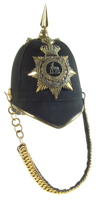 Lot 431 - Royal Warwickshire Regiment blue cloth helmet