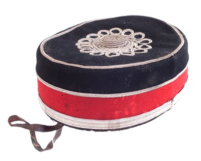 Lot 438 - Victorian pill box cap probably Shropshire Light Infantry
