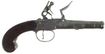 Lot 20 - Flintlock Queen Anne pistol by Barbar