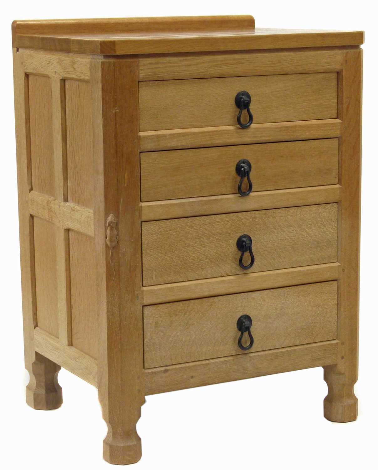 Lot 193 - Robert ' Mouseman' Thompson four drawer side cabinet.