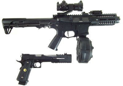Lot 132 - Airsoft PDW and Pistol rig