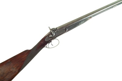 Lot 84 - Barton 14 bore percussion double barrel shotgun