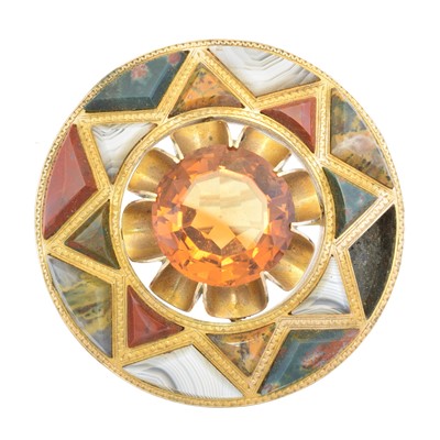 Lot 52 - A Victorian Scottish hardstone brooch