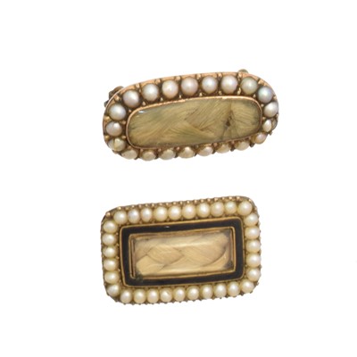 Lot 15 - Two Victorian mourning brooches