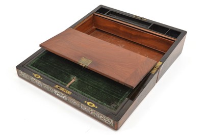 Lot 349 - Victorian rosewood veneered writing slope