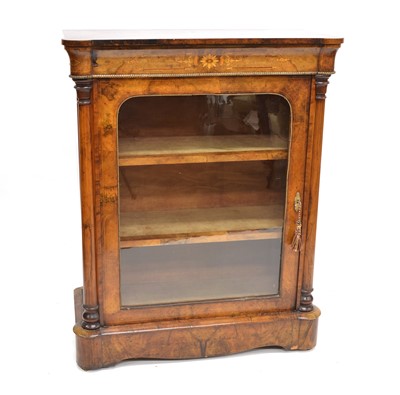 Lot 432 - Victorian figured walnut pier cabinet