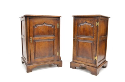 Lot 430 - Two 20th century oak bedside cabinets