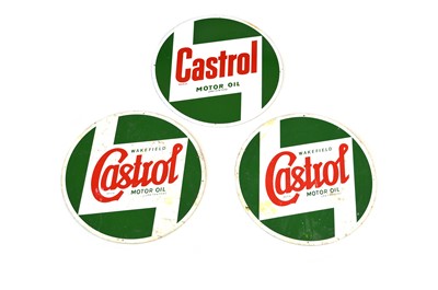 Lot 103 - Three Castrol Motor Oil Circular Metal Advertising Signs