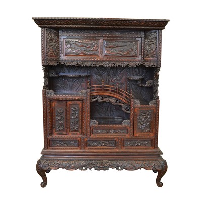 Lot 429 - Late 19th-century hardwood display cabinet