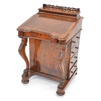 Lot 397 - Victorian figured walnut Davenport