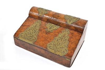 Lot 348 - Victorian burr walnut writing slope