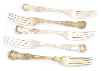 Lot 144 - Five Edward VII dinner forks