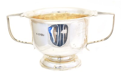 Lot 206 - An Edward VII silver twin handled cup
