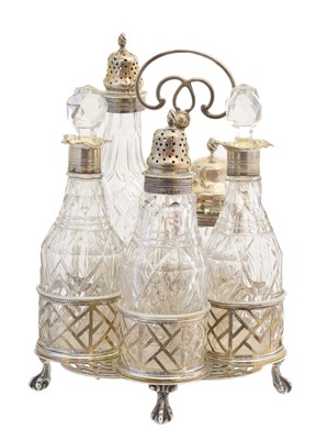 Lot 127 - A Victorian silver cruet stand