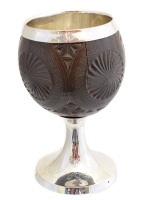 Lot 136 - A George III Scottish silver mounted coconut cup