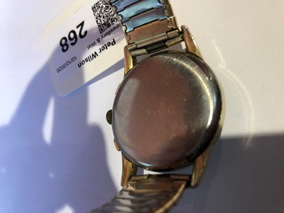 Lot 268 - A Girard-Perregaux gold plated chronograph manual wind wristwatch