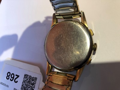 Lot 268 - A Girard-Perregaux gold plated chronograph manual wind wristwatch