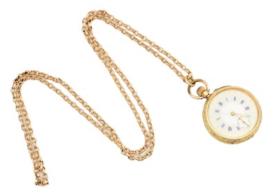 Lot 296 - An 18ct gold open face pocket watch