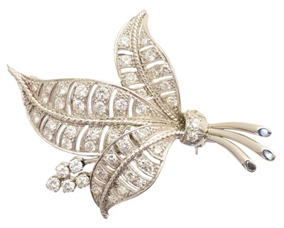 Lot 42 - A diamond spray brooch
