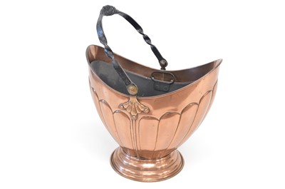 Lot 222 - Early 20th century copper coal helmet