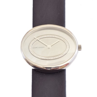 Lot 267 - A Georg Jensen Vivianna Oval watch
