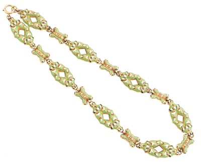 Lot 125 - An enamel necklace