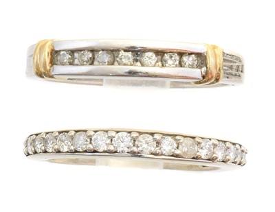 Lot 155 - Two diamond band rings