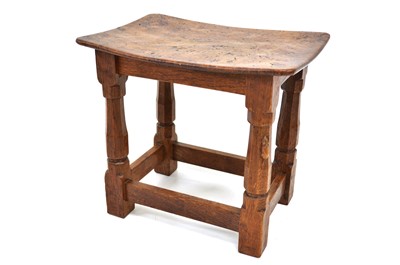 Lot 258 - A Robert Thompson of Kilburn "Mouseman" Burr Oak Stool